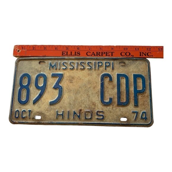 CAR OLD ANTIQUE VINTAGE MISSISSIPPI LICENSE PLATE CAR TAG 1974 Hinds COUNTY - Picture 5 of 6